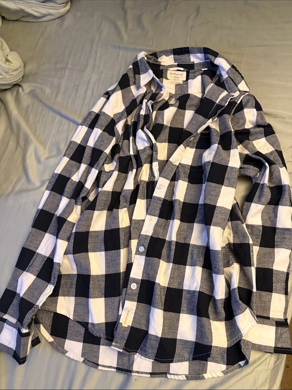 Weatherproof Black & White Buffalo Check Button-Down Shirt